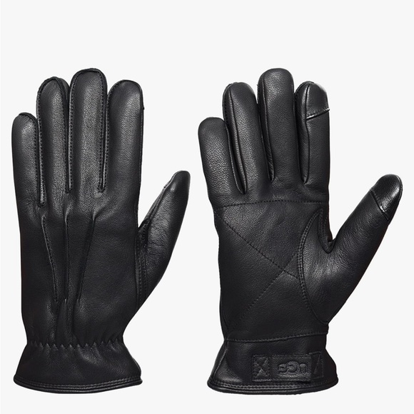 UGG Other - UGG mens 3 Point Leather Tech Gloves With Sherpa Lining black size large
